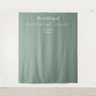 Tenture Sage vert minimaliste Mariage arrière-plan photo