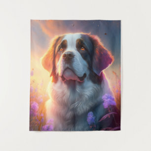 Tenture Saint Bernard Chien Animal Portrait Peinture Anima