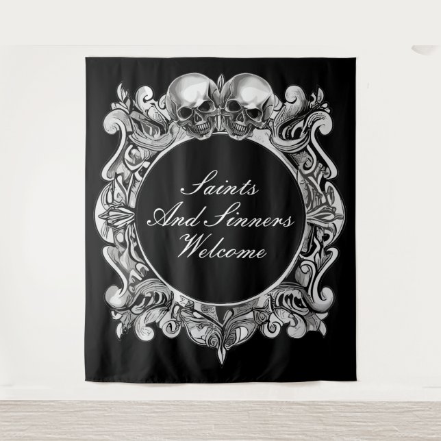 Tenture Saints Et Pécheurs Photo De La Fête D'Halloween (Devant)