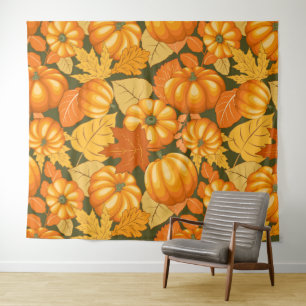 Tenture Saison d'automne Halloween Citrouille Motif