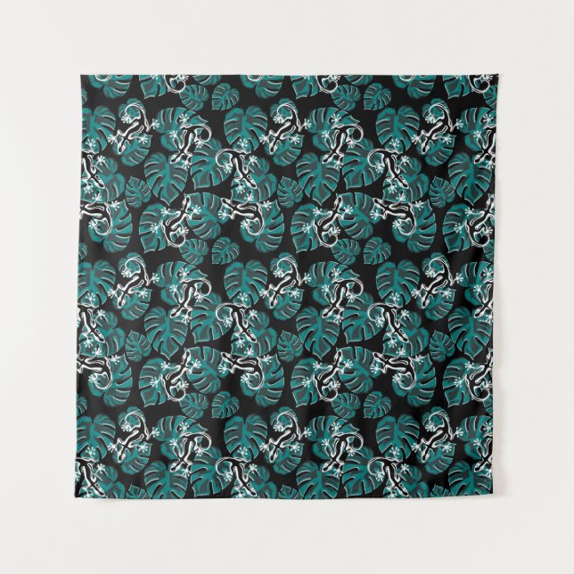 Tenture Salamander et Motif de la feuille verte (Devant)