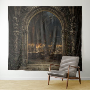 Tenture Salle de banquet de château gothique