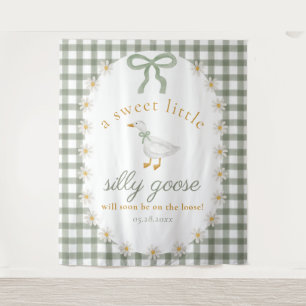 Tenture Salon de bébé Cottagecore vert Gingham Silly Goose