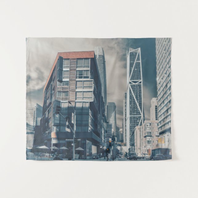 Tenture San Francisco Cityscape avec Skyline moderne (Devant (Horizontal))