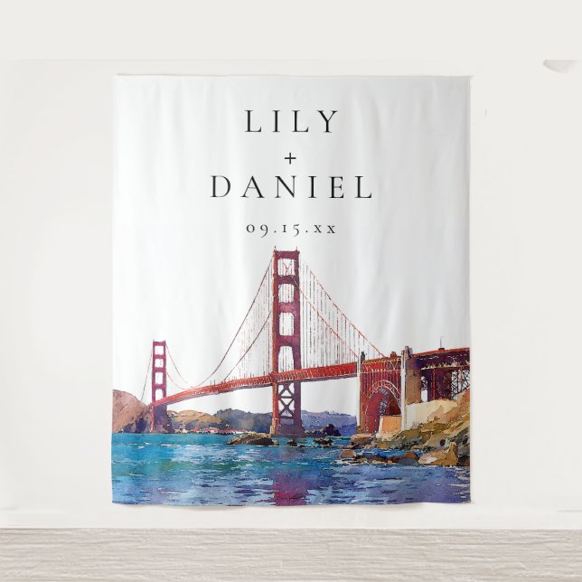 Tenture San Francisco Wedding Photo Backdrop (Devant)