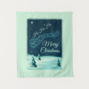 Tenture Santa and his Reindeers