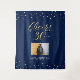 Tenture Santé Gold & Navy 30th Birthday Party Photo