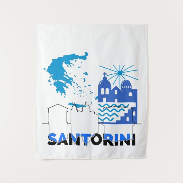 Tenture Santorin Grèce.b (Devant)