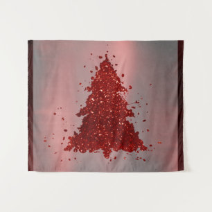 Tenture Sapin de Noël Classique Rouge cramoisi riche fes