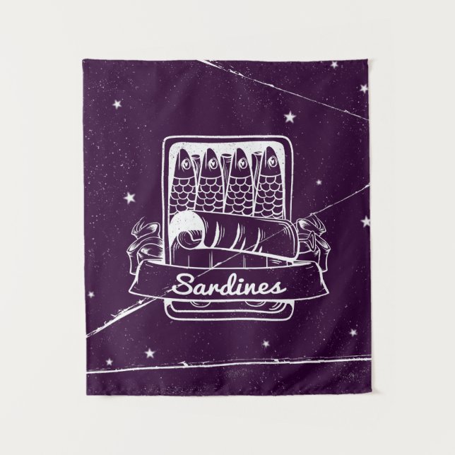 Tenture Sardines dans une boîte (Devant)