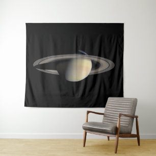 Tenture Saturne éclairée par le soleil, planète géante gaz