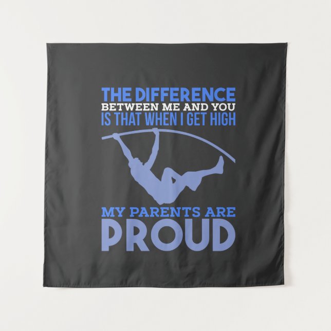 Tenture Saut à la perche - Mes parents sont fiers (Devant)