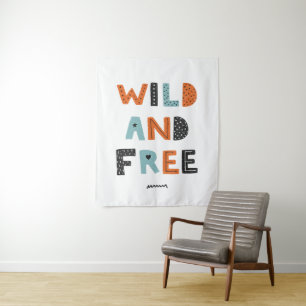 Tenture Sauvage et libre   Lettres Doodle