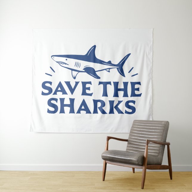 Tenture Sauvez les requins (En situation (horizontale))