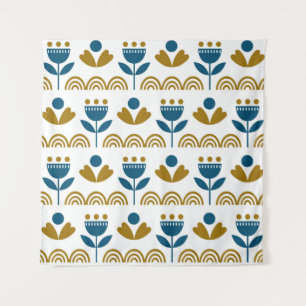 Tenture Scandinavian folk art seamless vintage pattern wit