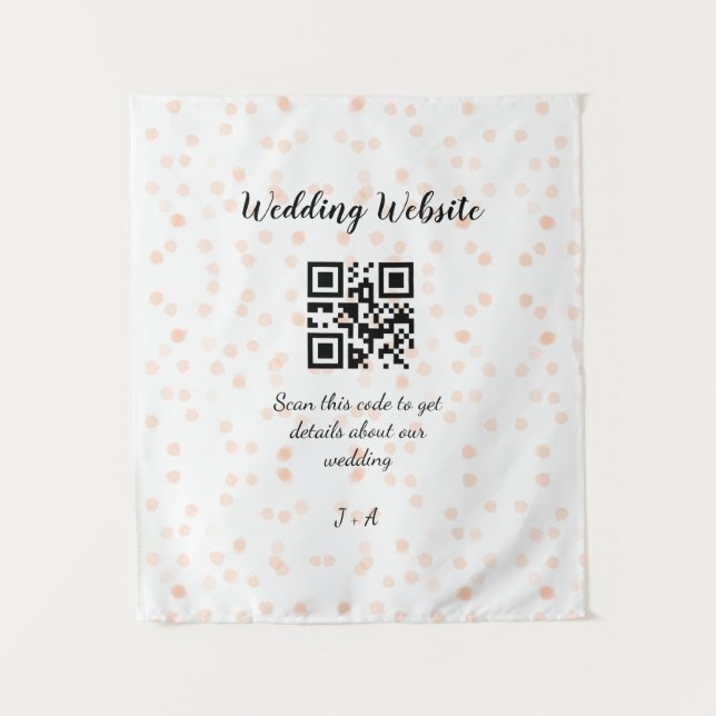 Tenture Scanner le code QR du site web de mariage pour les (Devant)