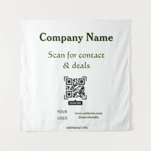 Tenture scanner le QR pour le nom de l'entreprise du site