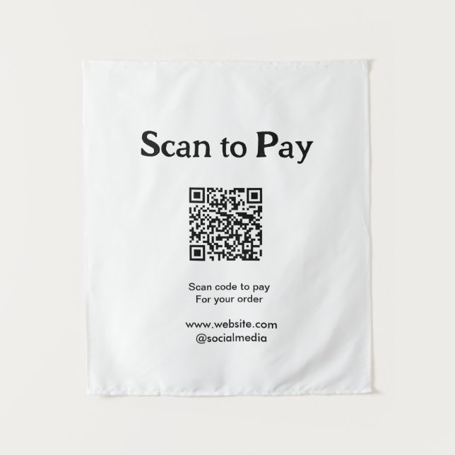 Tenture Scanner pour payer la commande Code QR Ajouter un  (Devant)
