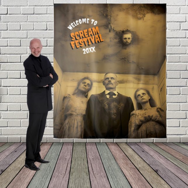 Tenture Scary Famille Zombie Halloween Halloween Arrière-p (Créateur téléchargé)