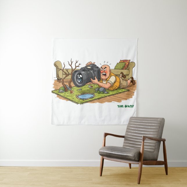 Tenture Scène de photographie de faune de dessin animé drô (En situation)