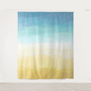 Tenture Scène de plage et d'océan peinte à l'aquarelle