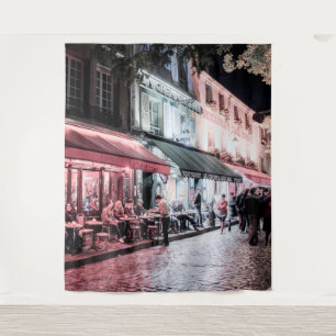 Tenture Scène de rue de café à Paris Fond de murale