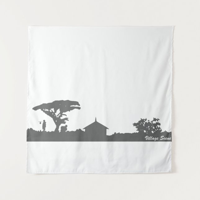 Tenture Scène du village (Devant)