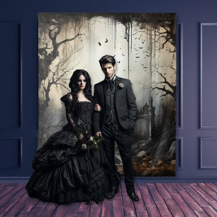 Tenture Scènes de Moody gothique Arches & Oiseaux Crème &