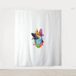 Tenture Schéma de peinture à l'aquarelle arc-en-ciel allem