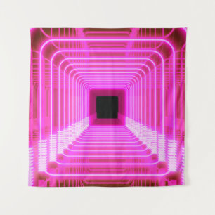 Tenture Sci-Fi Retro 3D : Illustration d'art pop
