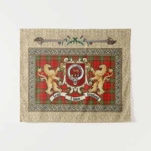 Tenture Scott Clan Badge & Tartan avec Tapestry Lions