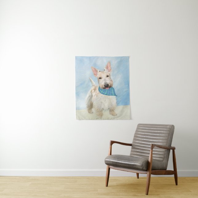 Tenture Scottish Terrier Wheaten Dog Painting Art original (En situation)