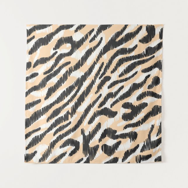 Tenture Scribble Zebra Leopard : Fourrure Vintage (Devant)