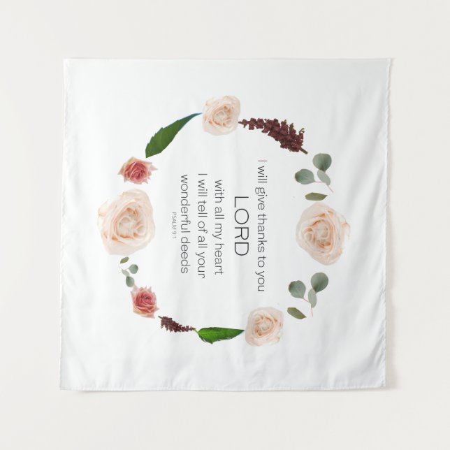 Tenture Scripture, Psaume 9, All Your Wonderful Deeds LORD (Devant (Horizontal))