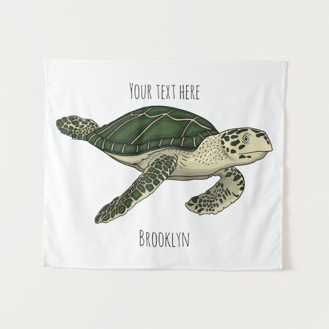 Tenture Sea turtle cartoon (Devant (Horizontal))