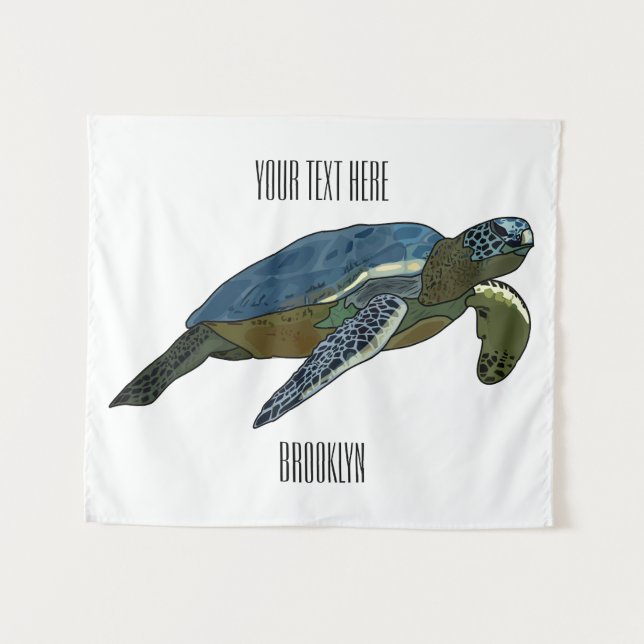 Tenture Sea turtle cartoon (Devant (Horizontal))