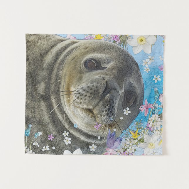 Tenture Sealion de conte de Fairytale dans l'océan des fle (Devant (Horizontal))