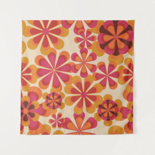 Tenture Seamless 70s retro floral pattern with vintage dai