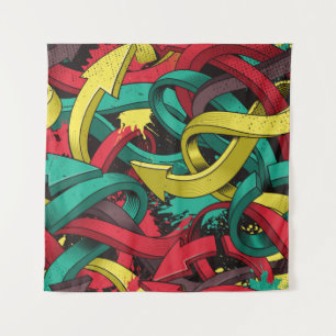Tenture Seamless colorful background of Graffiti on dark b