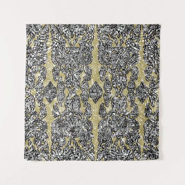 Tenture  seamless grunge Cambodian floral patternethnic,ab (Devant)
