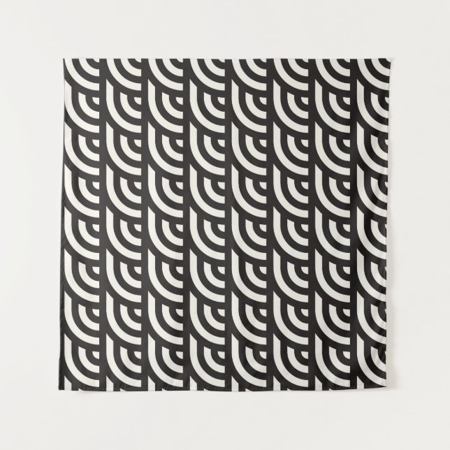 Tenture Seamless monochrome geometric pattern. Abstract st (Devant)
