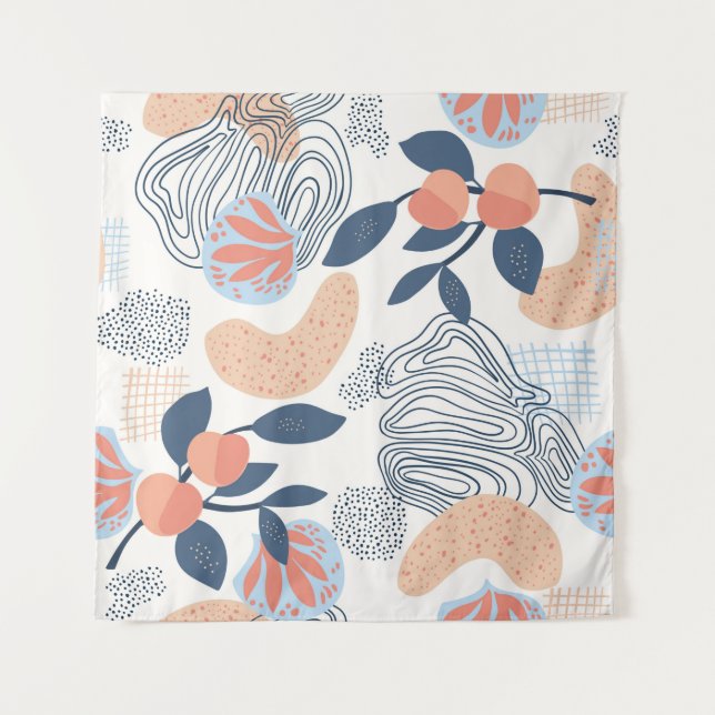 Tenture Seamless nature pattern. Abstract shapes, fruits a (Devant)