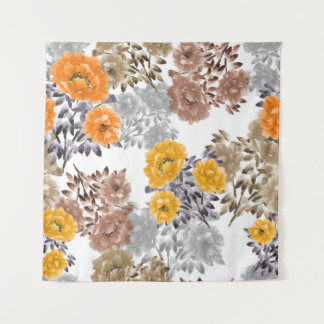 Tenture Seamless pattern of orange, yellow, beige flowers
