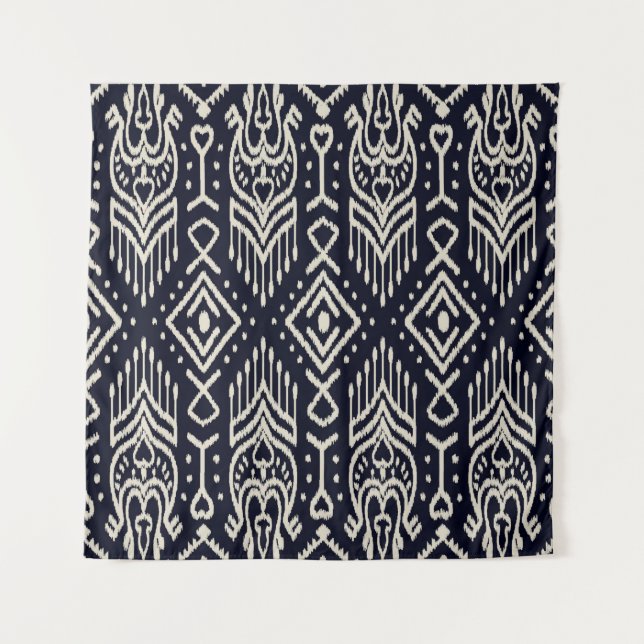 Tenture Seamless pattern with embroidery. Ikat Fabric. Eth (Devant)