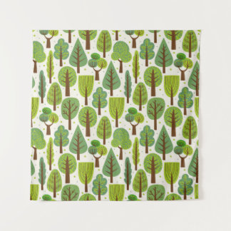 Tenture Seamless pattern with trees. Summer