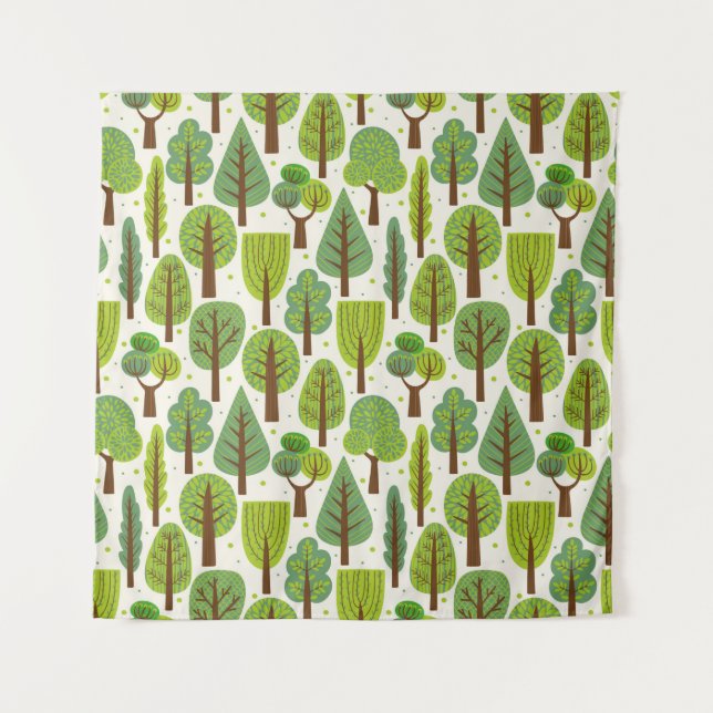 Tenture Seamless pattern with trees. Summer (Devant)