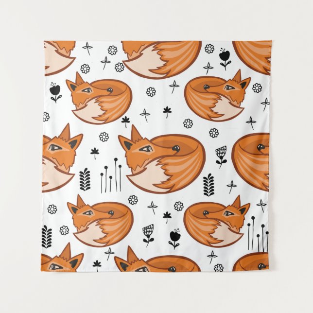 Tenture Seamless scandinavian pattern. kids background wit (Devant)