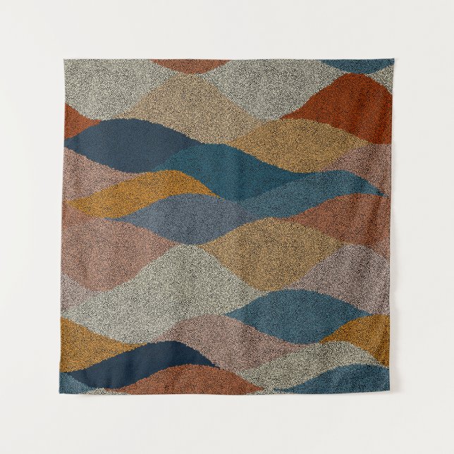 Tenture Seamless wavy pattern. Complicated hand-drawn orna (Devant)