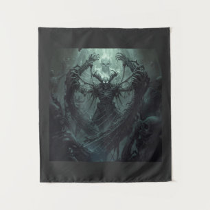 Tenture Seigneur nécromancien eldritch art de dark fantasy