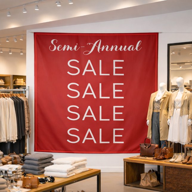 Tenture Semi Annual Sale Retail Banner Customizable Mall (Créateur téléchargé)